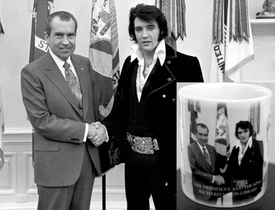nixon and elvis with mug