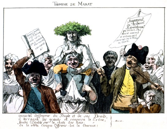 Cartoon of Marat as defender of the People and the Peoples' rights