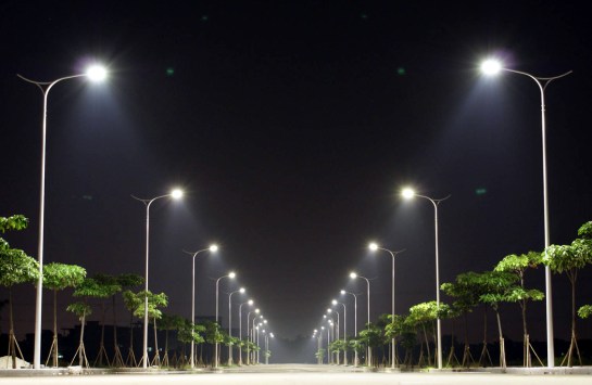streetlights at night