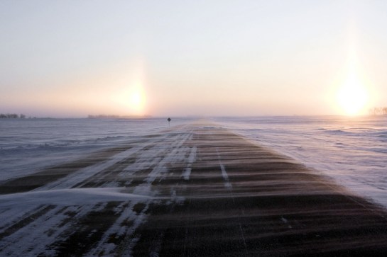 snowdrift on highway
