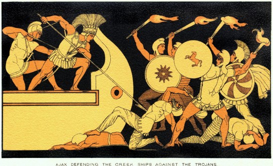 Ajax Defending Greek Ships Against Trojans