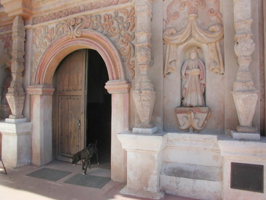 San Xavier del bac dog at door
