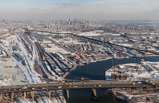 Jersey City with Pulaski Skyway