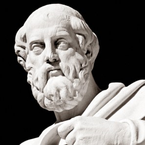 Marble statue of the ancient greek philosopher Plato